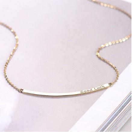 affiner阿菲娜14K金项链女士 goodluck吊坠锁骨链时尚饰品浪漫 AFP2065K 商品图2