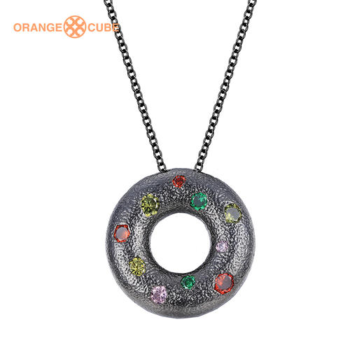 Orange Cube梦幻甜心925银项链女锁骨链原创设计甜甜圈一博同款 商品图3