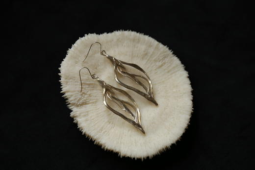 CHEZ BOQUE 爵士年代系列原创手工925银耳环《秋叶》 商品图2