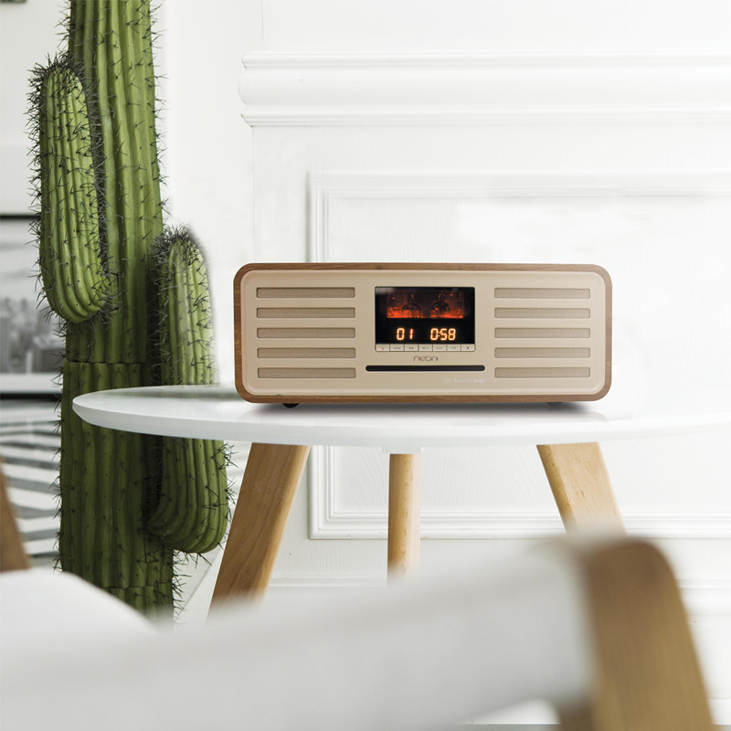 neon（丽扬）发烧电子管胆机一体机MTB830桌面音响蓝牙吸入式CD收音机USB光纤AUX 【胆机发烧组合音响】木纹PVC