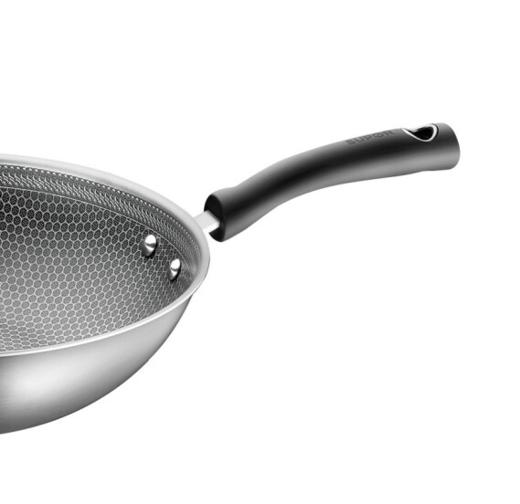 苏泊尔（SUPOR）晶钻蜂巢不锈钢炒锅30cm炒菜锅CC30JA9 商品图3