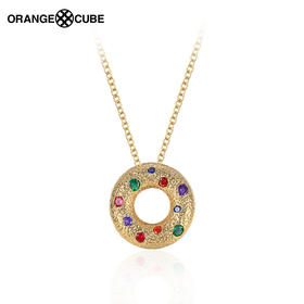 Orange Cube梦幻甜心925银项链女锁骨链原创设计甜甜圈一博同款