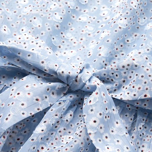 VIMAGE纬漫纪女装春夏季系带雪纺高腰显瘦气质连衣裙长款薄V1507149 商品图4