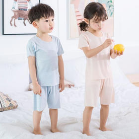 【舒蒂童装】夏季儿童彩纱无痕T恤短袖套装