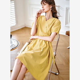 欧芮儿衬衫连衣裙2021收腰显瘦复古优雅设计感小众初恋甜美裙