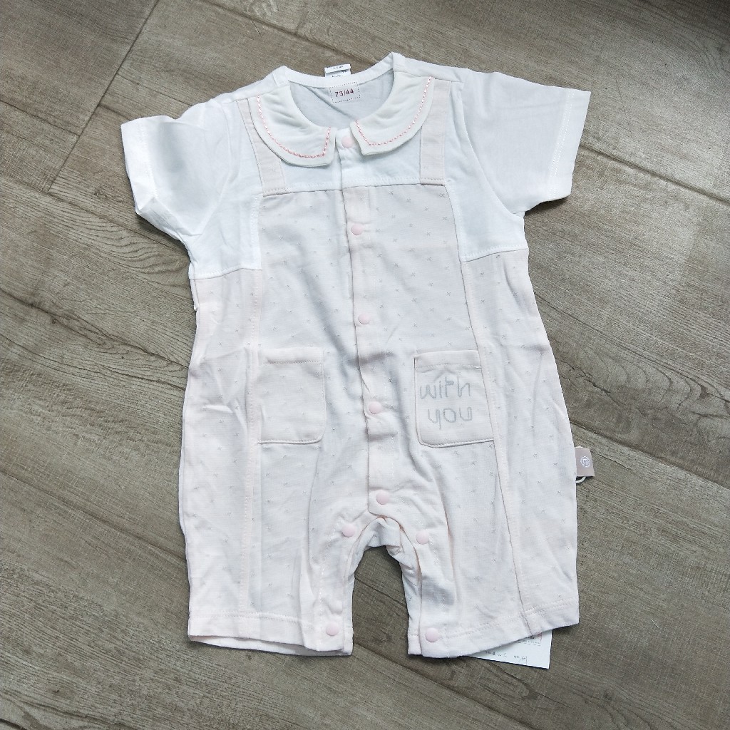 泡泡雨半袖对门裆系扣哈衣(维维小熊)