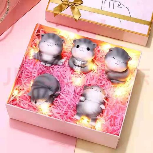 【520情人节】优客至品可爱猫咪盲盒手办装饰摆件5只精美礼盒套装 商品图0