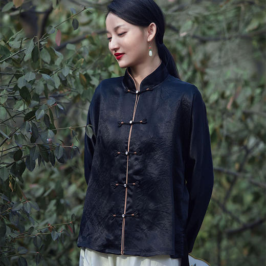 春夏醋酸新中式复古改良衬衫上衣唐装R20852 商品图2