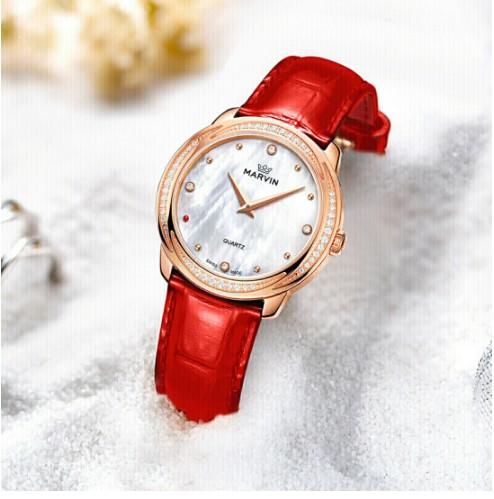 摩纹（Marvin）瑞士手表纪元系列贝母盘典雅石英女表【赠黑色蝴蝶扣表带】M029.57.74.96 商品图4