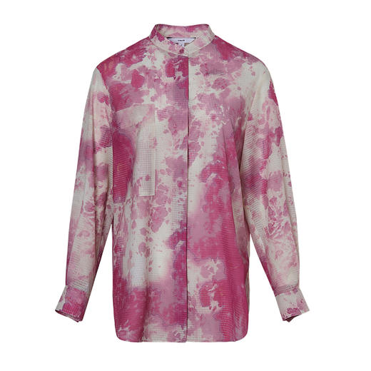 VIMAGE纬漫纪春夏款水墨画印花修身长袖衬衫衬衣上衣女V1509121 商品图4