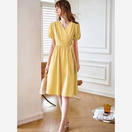 欧芮儿衬衫连衣裙2021收腰显瘦复古优雅设计感小众初恋甜美裙 商品图2