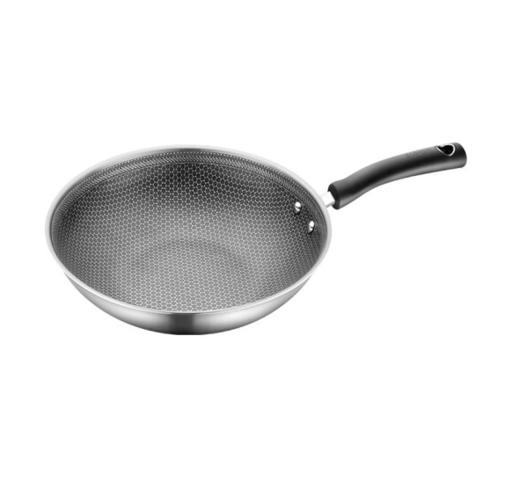 苏泊尔（SUPOR）晶钻蜂巢不锈钢炒锅30cm炒菜锅CC30JA9 商品图1