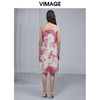 VIMAGE纬漫纪流行女装新款水墨画复古裙过膝吊带连衣裙女V1507158 商品缩略图3