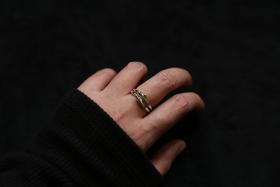 CHEZ BOQUE 爵士年代系列原创手工925银戒指《并行线》