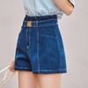 欧芮儿牛仔短裤女2021年新款腰带收腰弹力宽松时尚阔腿直筒裤 商品缩略图2