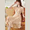 欧芮儿碎花雪纺连衣裙2021新款夏收腰显瘦蕾丝花边拼接法式优雅裙 商品缩略图1