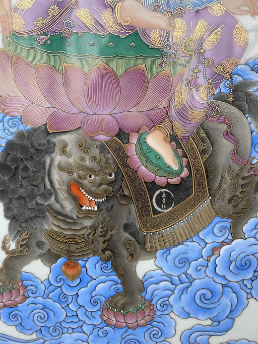 江卫华：珐琅彩文殊菩萨唐卡瓷板画 商品图3