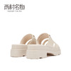 西村名物真皮女鞋21夏露趾一字带凉拖鞋防水台松糕鞋沙滩鞋23851 商品缩略图4