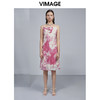 VIMAGE纬漫纪流行女装新款水墨画复古裙过膝吊带连衣裙女V1507158 商品缩略图0