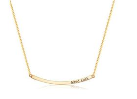 affiner阿菲娜14K金项链女士 goodluck吊坠锁骨链时尚饰品浪漫 AFP2065K