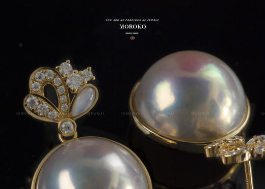 鸢尾花「圆形马贝耳钉」 商品图4