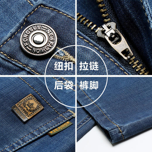 【服饰鞋包】夏季薄款免烫宽松商务高腰冰丝直筒牛仔裤 商品图3