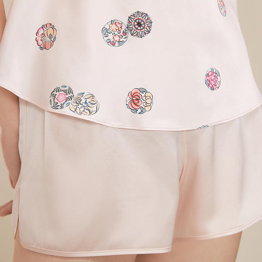 【皇锦】真丝睡衣印花分身睡衣吊带桑蚕丝睡衣 商品图4