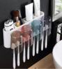 免打孔漱口杯&牙刷架    牙刷置物架刷牙杯挂墙式卫生间壁挂式收纳盒牙缸套装3.39 商品缩略图4