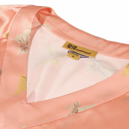 【皇锦】 修身V领长袖长裙·桑蚕丝真丝睡裙 商品图1