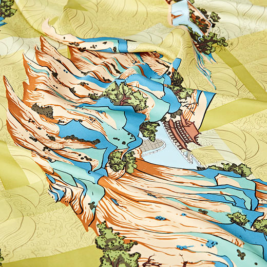 【皇锦】真丝围巾桑蚕丝方巾·丝路山水嘉峪关 商品图3