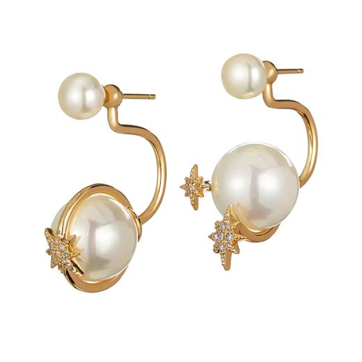 lost in echo x 摘星阁系列 21春夏新款 行星环绕不对称珍珠耳饰 商品图3