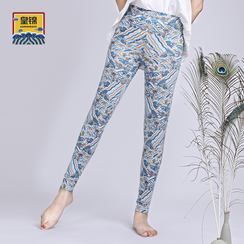 【皇锦】印花蚕丝打底裤-海水江崖系列