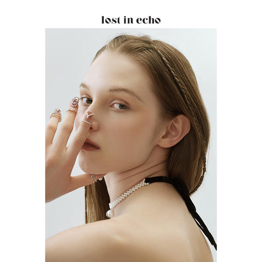 lost in echo x 摘星阁系列 设计师品牌 冬季新款 星月珍珠晶饰指尖戒系列 商品图5
