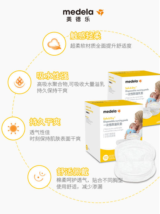 【medela美德乐】一次性防溢乳垫 60片 商品图2