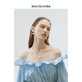 lost in echo x 摘星阁系列 冬季新款双层叠戴星月珍珠吊饰项链