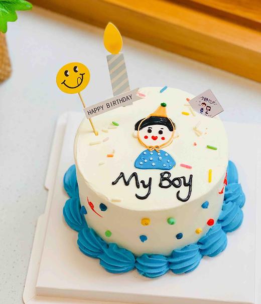 手绘男孩奶油蛋糕 下单前请仔细阅读商品详情 商品图0