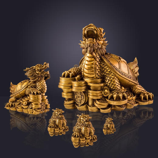 纯铜龙龟摆件，办公家居开业礼品 商品图3