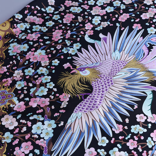 【皇锦】真丝围巾桑蚕丝印花大方巾-梅花大凤 商品图2