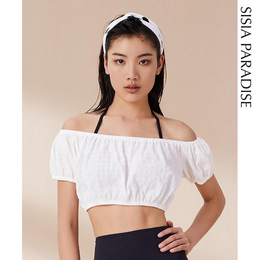 sisia沙滩罩衫时尚比基尼海岛度假性感一字领泳衣外披纱 商品图0