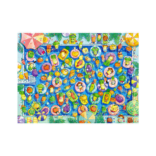 【折扣商品 不退不换】1200片 平面拼图 塑料拼图 H2559 猫婵工作室- 夏日蔬果泳池 商品图0