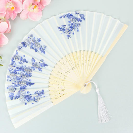 丝艺堂古风折扇20CM女士随身中国风礼品 商品图3