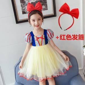PDD-女童新款白雪公主连衣裙洋气网纱小女孩儿童裙【童裙】 商品图0