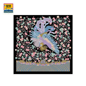 【皇锦】真丝围巾桑蚕丝印花大方巾-梅花大凤