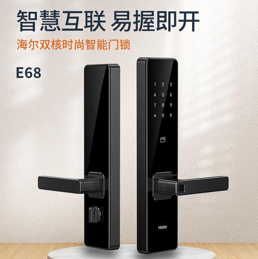 海尔（Haier）指纹锁 HFH-68E-R曜石黑 商品图0