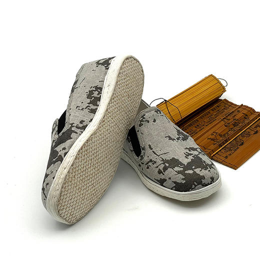 内联升童鞋手工单鞋千层底迷彩松紧口巾舌鞋5274C 商品图0