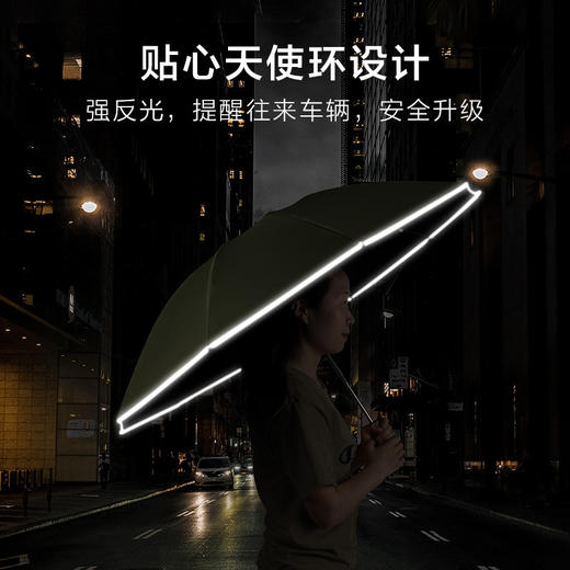 【反向收伞不湿车】 全自动反向雨伞车用折叠伞 反光边黑胶晴雨两用双人太阳伞遮阳伞 商品图2