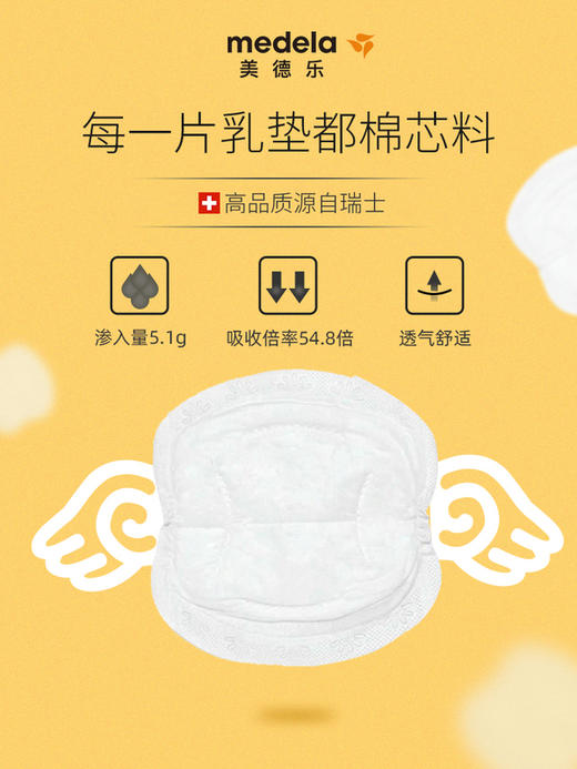 【medela美德乐】一次性防溢乳垫 60片 商品图1