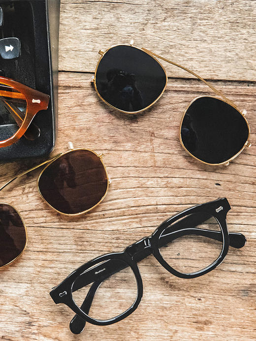 工装优选 美式复古德普手工圆框眼镜阿美咔叽可拆两用偏光墨镜 商品图3