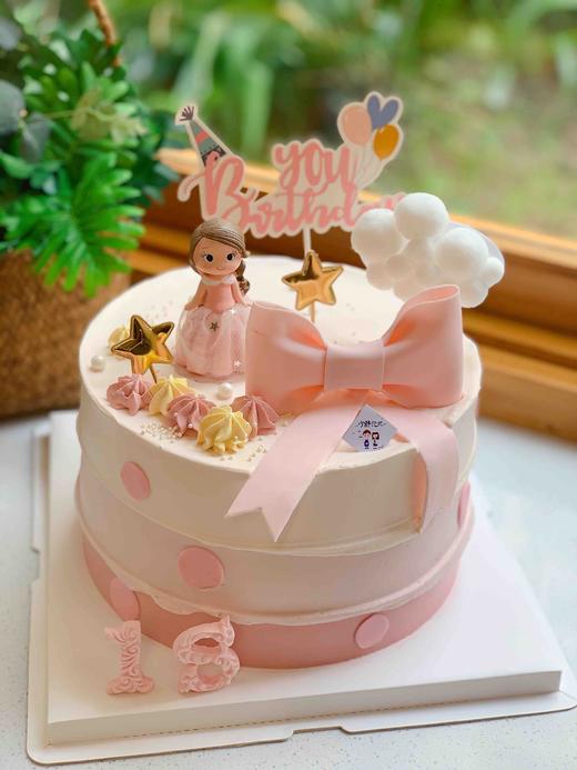 纱裙公主翻糖蝴蝶结奶油蛋糕 下单前请仔细阅读商品详情 商品图1