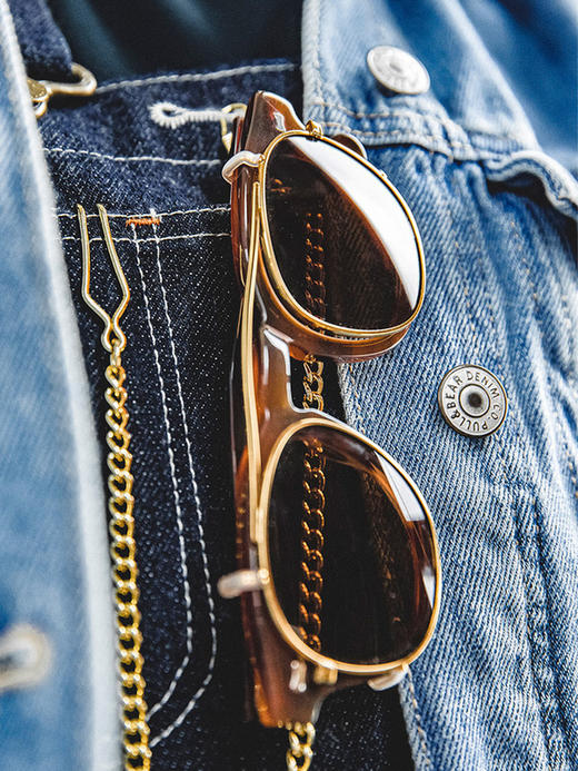 工装优选 美式复古德普手工圆框眼镜阿美咔叽可拆两用偏光墨镜 商品图4